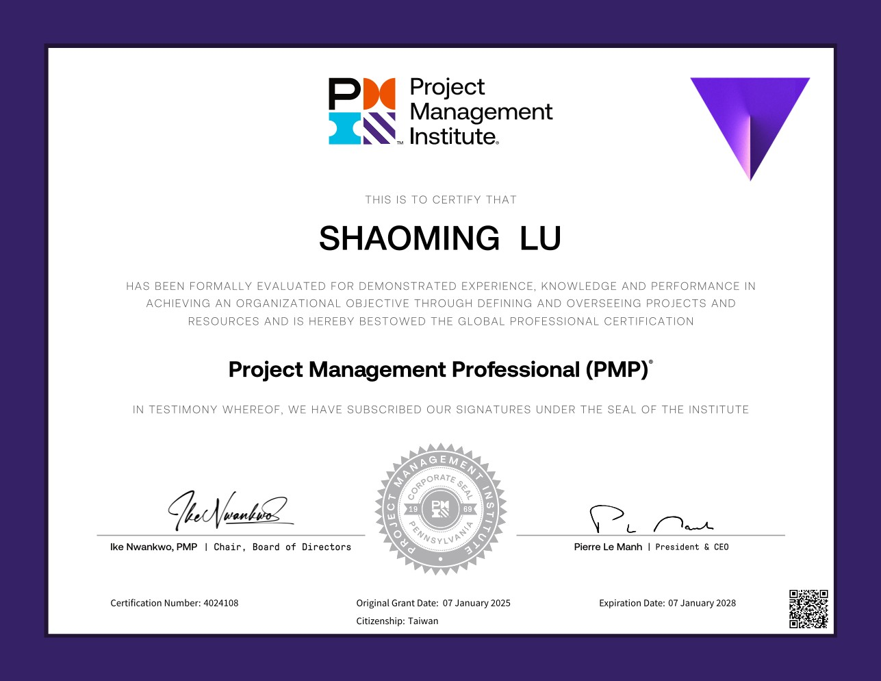 PMP Certificate